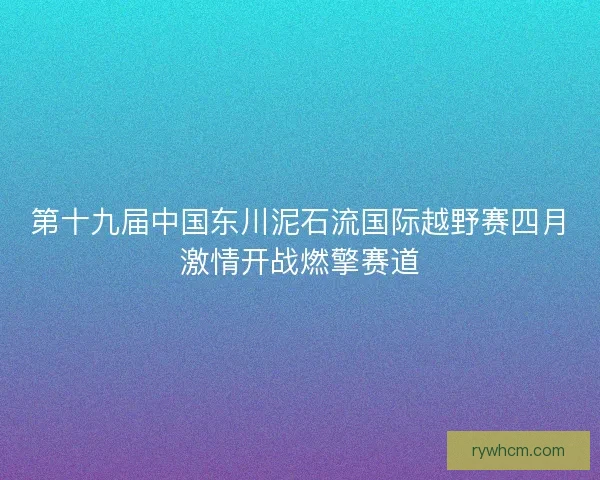 第十九届中国东川泥石流国际越野赛四月激情开战燃擎赛道